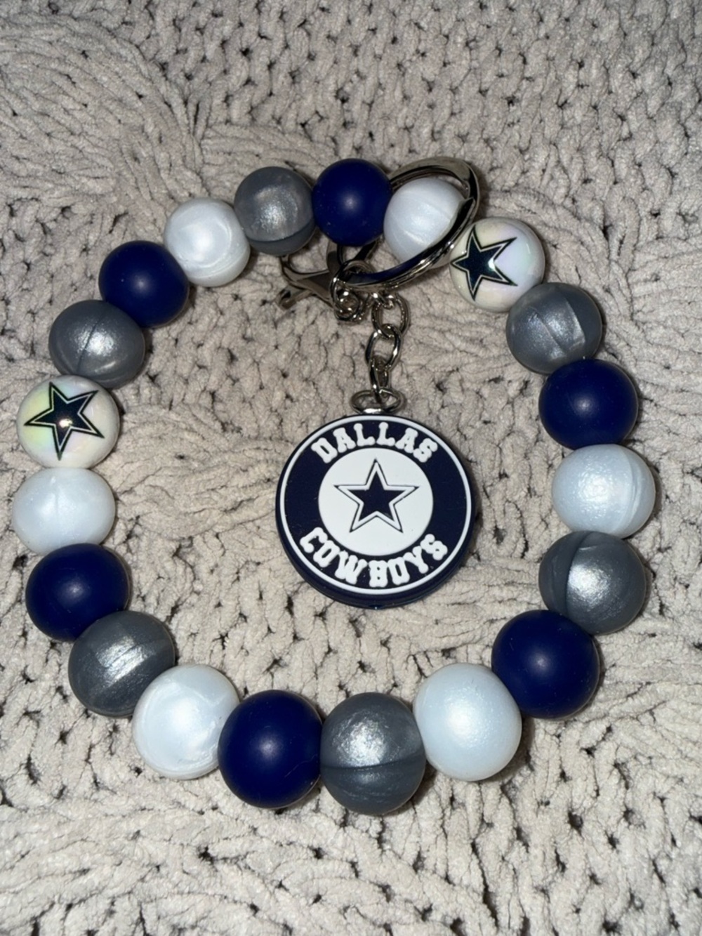 Dallas Cowboys Beaded Wristlet Keychain 💙🤍